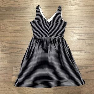 LOFT Petite Navy and White Striped Tank Dress - Size XSP